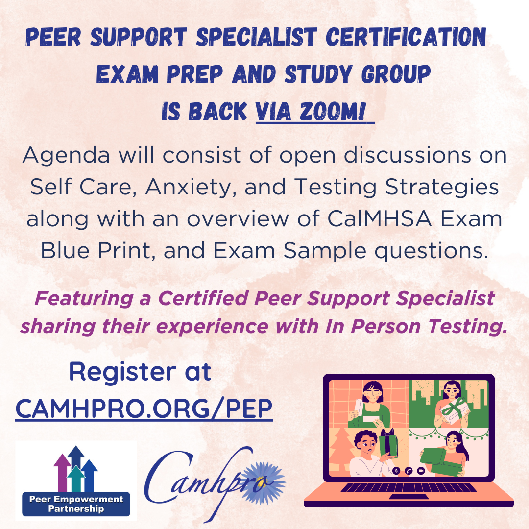 Peer Support Specialist Certification Exam Prep / Study Group | CAMHPRO